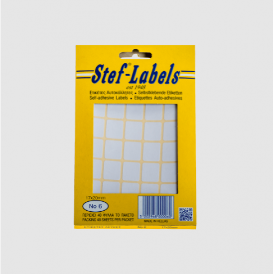 STEF ΕΤΙΚΕΤΤΕΣ ΑΥΤΟΚΟΛΛΗΤΕΣ 017x020mm 35/Φ. ΛΕΥΚΕΣ 40Φ.